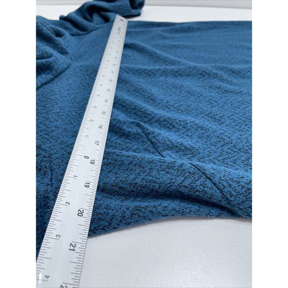 NORTHSTYLE Blue Dress Chevron Soft Knit Sweater Pockets Cowl Neck Grannycore L - Picture 8 of 10